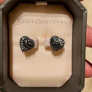 Juicy Couture diamond heart stud earrings